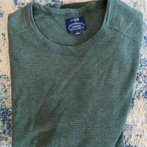 J Crew Adult Size Small Long Sleeve Thermal- Dark Green